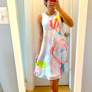 Calvin Klein pastel floral A-line dress